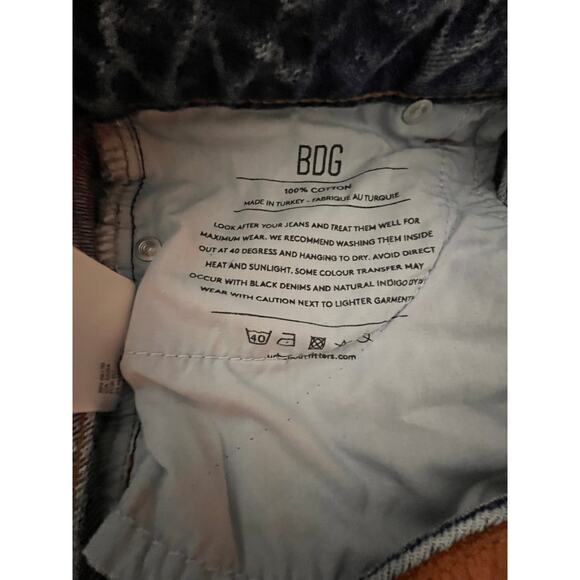 BDG Blue Mom Jeans High Waist Straight Leg Denim Size 25 - Picture 11 of 13